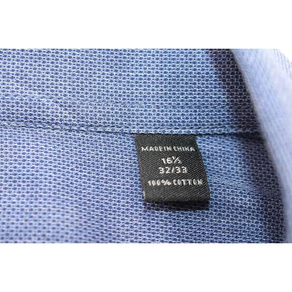 B0 New JOHN VARVATOS Blue USA Signature Tailored Button Up Shirt Size 16.5 32/33 - Picture 7 of 8